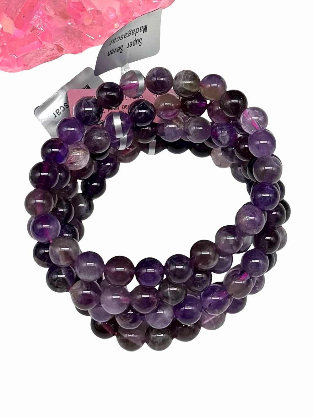 8mm Super Seven Stretch Bracelet Round Bead Beaded Beads Crystal Jewelry 7